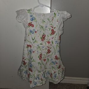 Janie and Jack White Floral Dress with Eyelet Sleeves Size 5